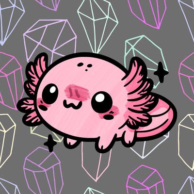 cute easy baby axolotl