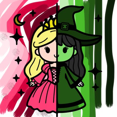 split princess and witch