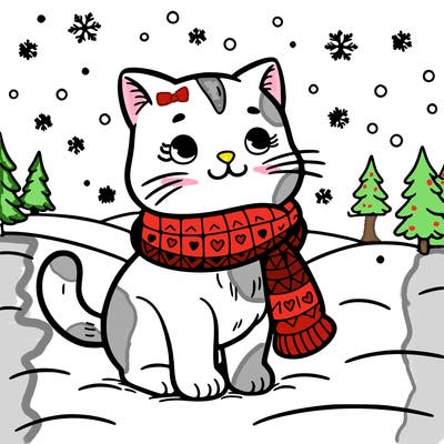 cat in the snow