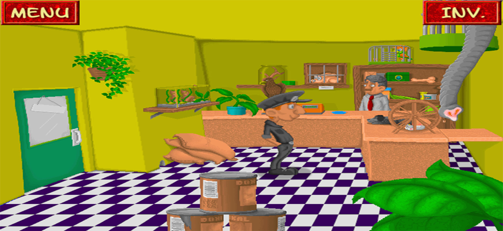 Polda - Polda detective character in a colorful pet shop setting