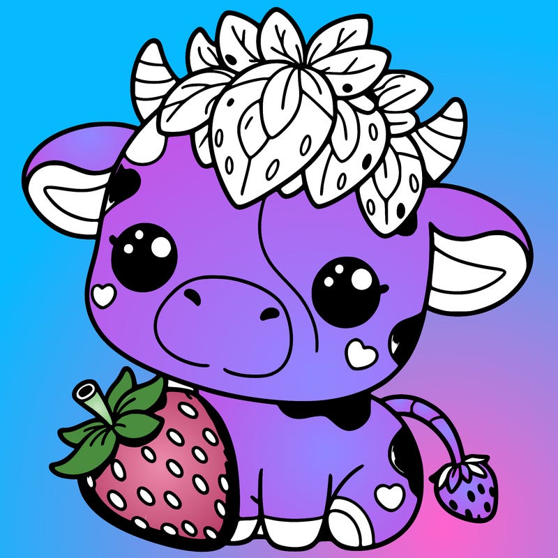 cute strawberry cow