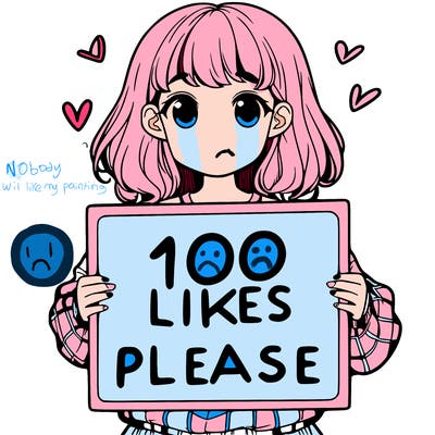 a girl holding a sign saying 100 likes please