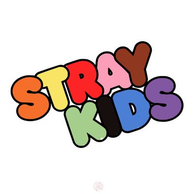 bubble letters saying stray kids