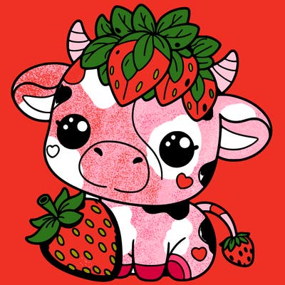 cute strawberry cow