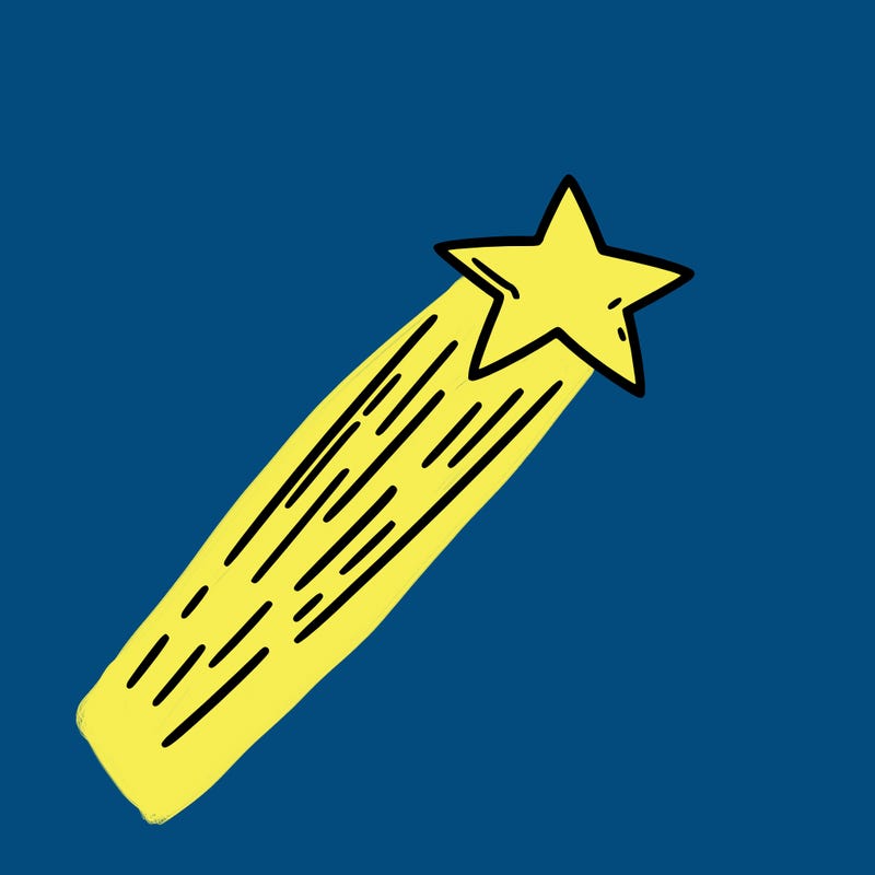 a shooting star in the sky