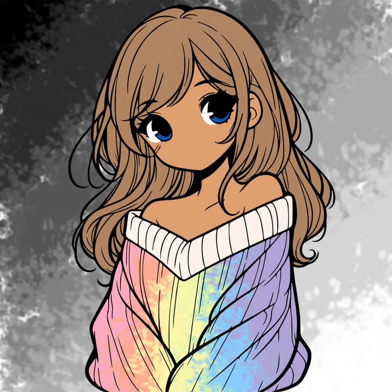 shy pretty girl wearing a sweater that is falling off one shoulder portrait