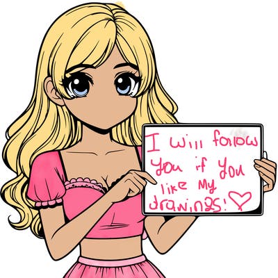 realistic pretty girl holding blank sign