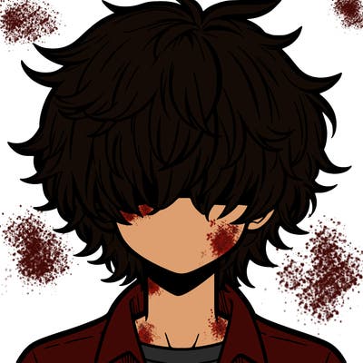 manga boy fluffy hair covering his eyes