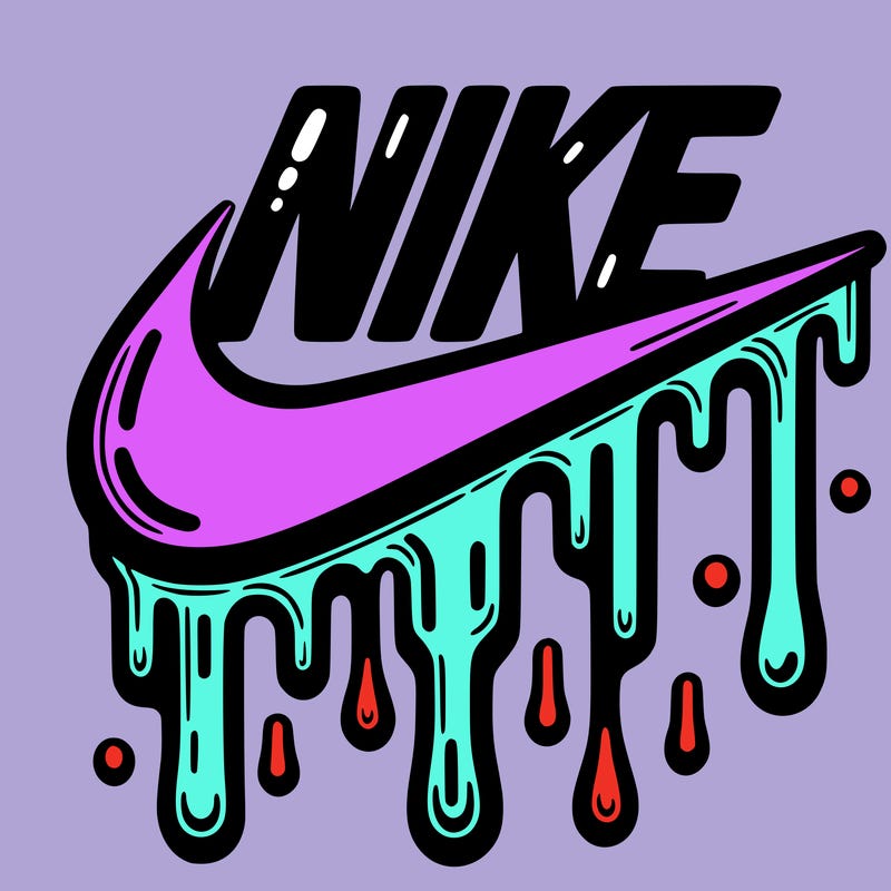 dripping nike logo
