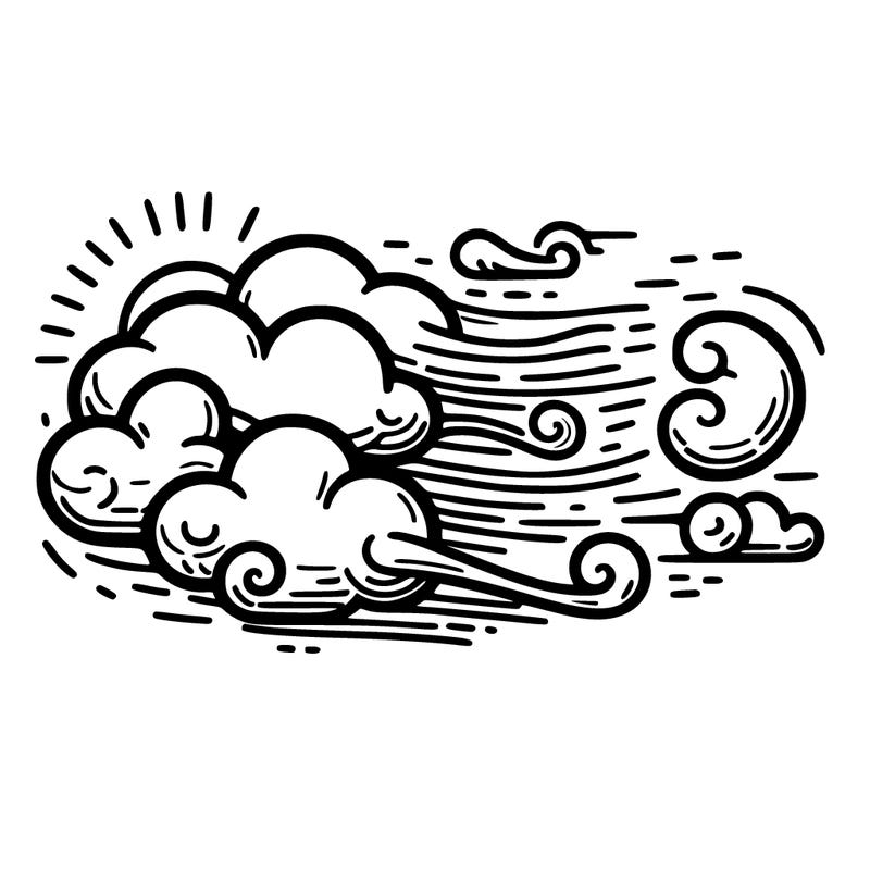 calm wind with clouds