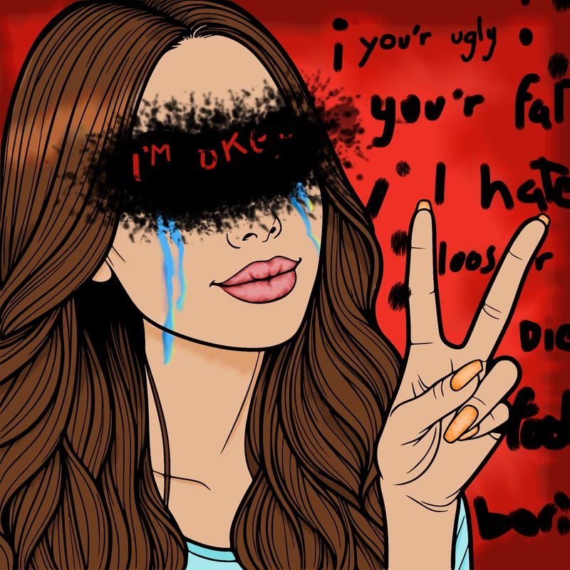 realistic woman posing with peace sign