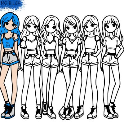a group of girls wearing crop tops and shorts