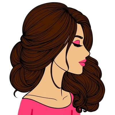 realistic woman's head & hair