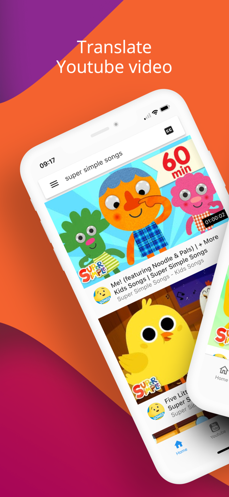 zTranslate - Translate Youtube - Pantalla promocional de la aplicación zTranslate que muestra la interfaz para traducir videos de YouTube