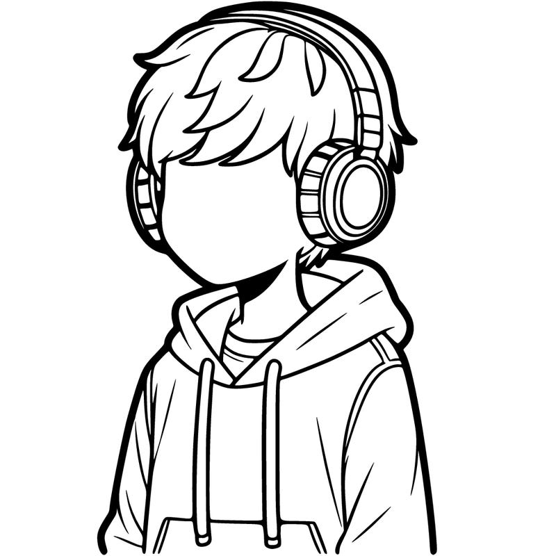 boy with white hoodie and headphones