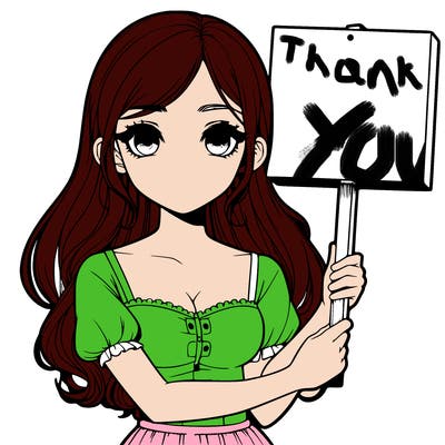 a realistic girl with a sign