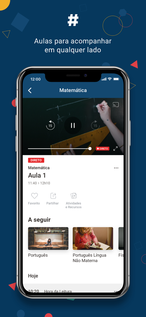 A video lesson for mathematics on the Estudo em Casa educational app.
