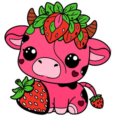 cute strawberry cow