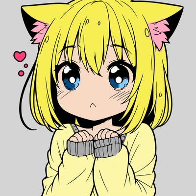 shy anime catgirl