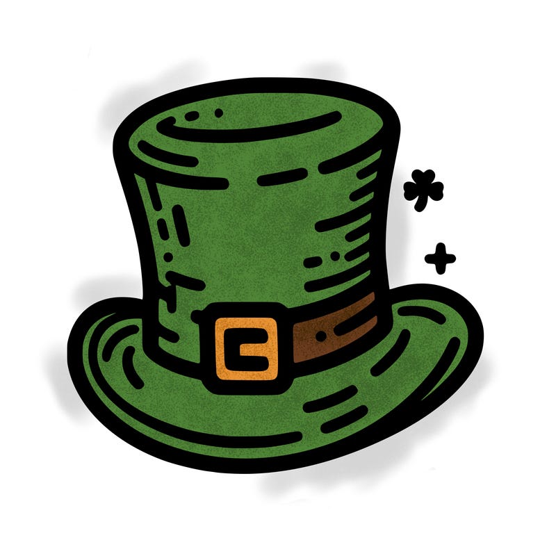 st patrick hat with thin lines