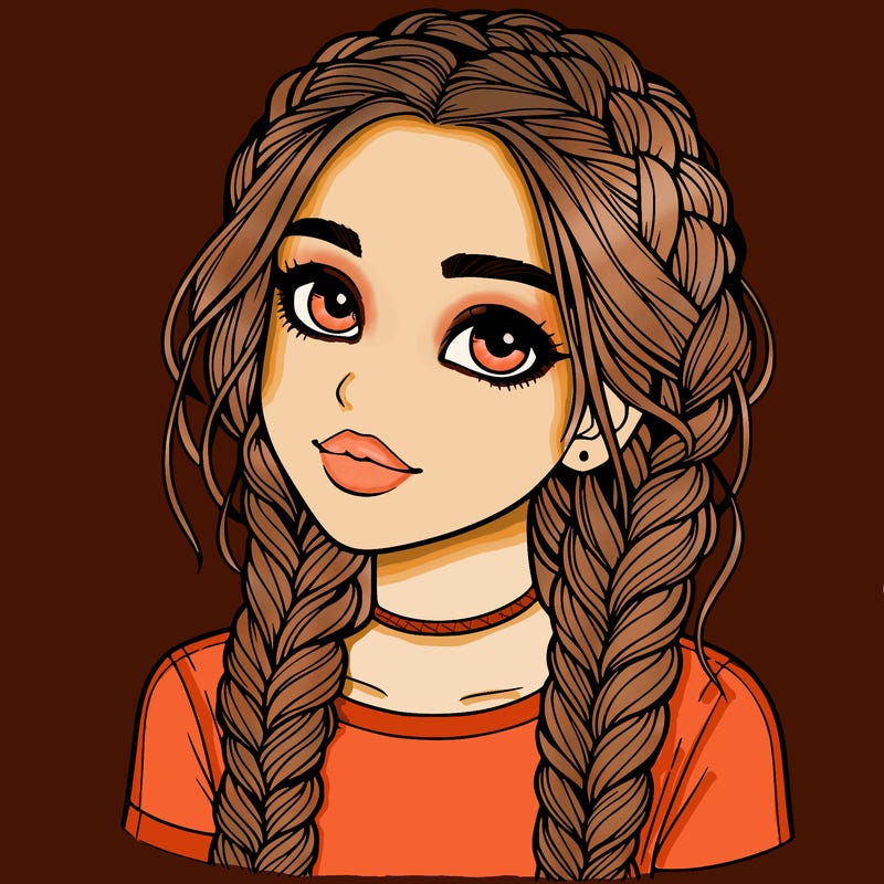 realistic girl with braids