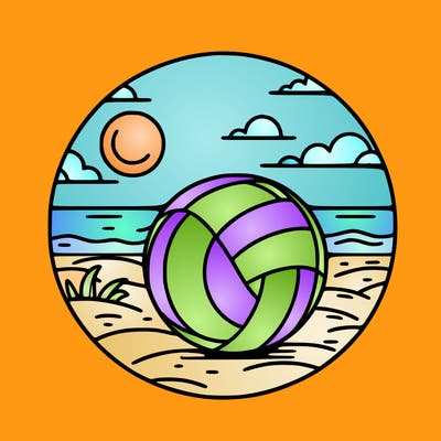 volleyball on a beach