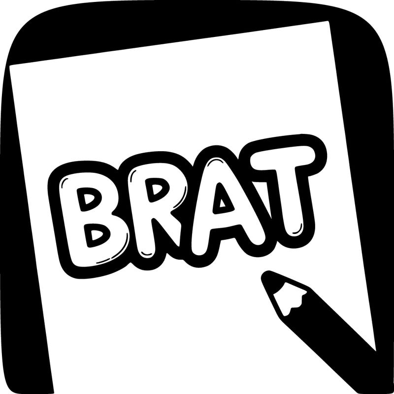 "brat" all letters in lowercase