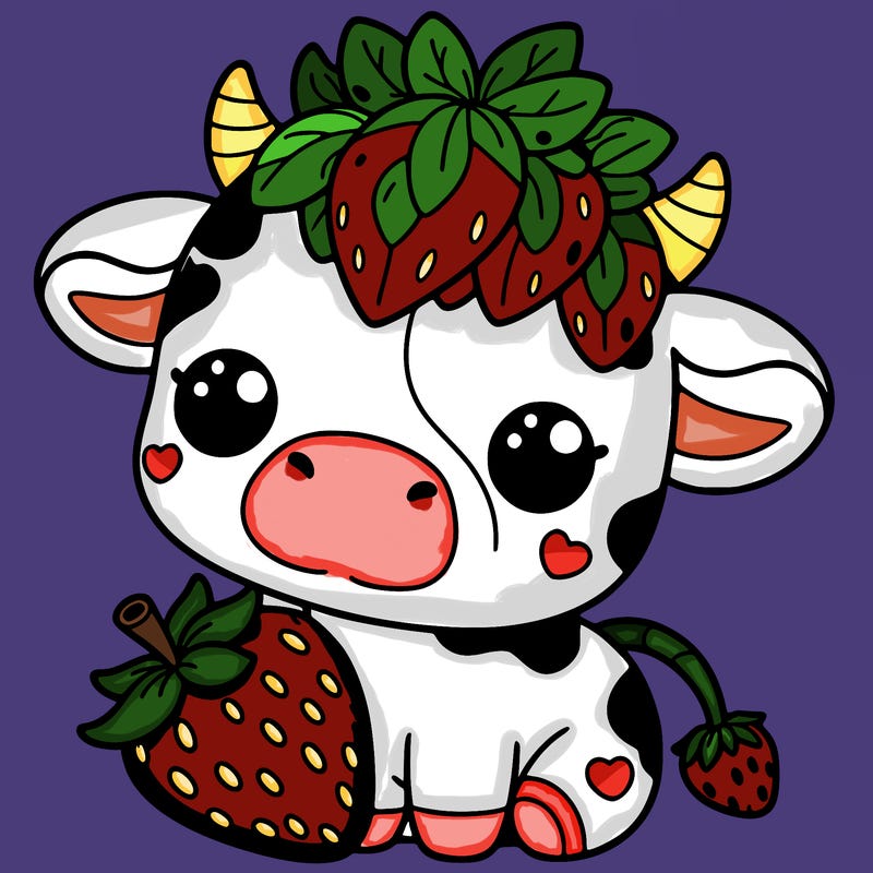 cute strawberry cow