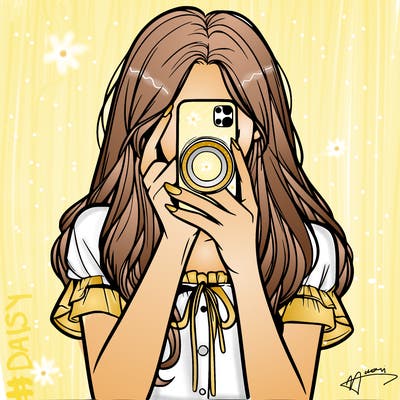 a realistic girl holding her phone taking pictures