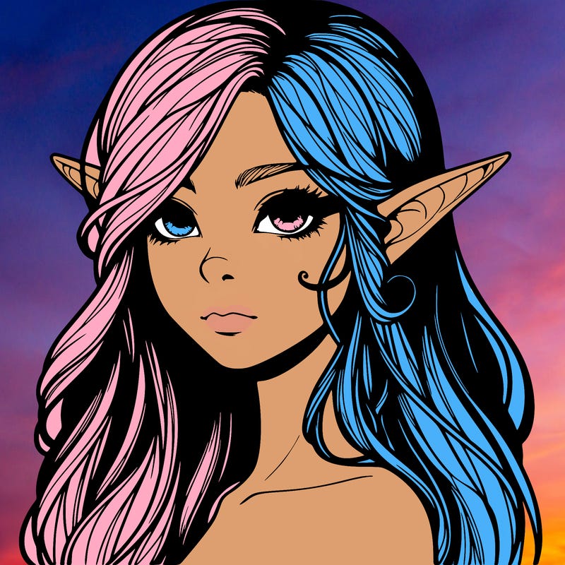 elf girl realistic dark fantasy