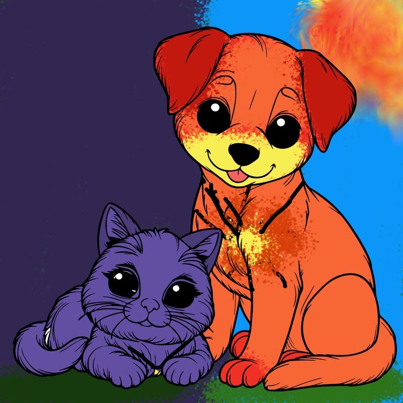 realistic cat and dog