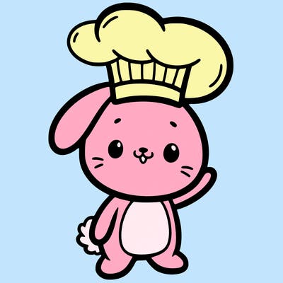bunny with a chef’s hat