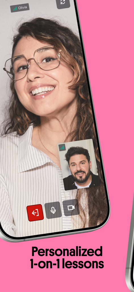 Una lezione di lingua personalizzata dal vivo uno a uno tra uno studente e un tutor tramite videochiamata