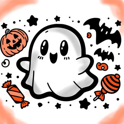 halloween cute little ghost