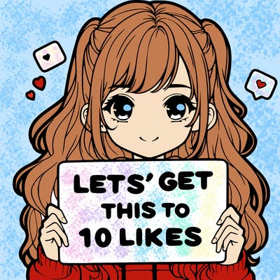 girl holding up sign that says let’s get this to 10 likes realistic