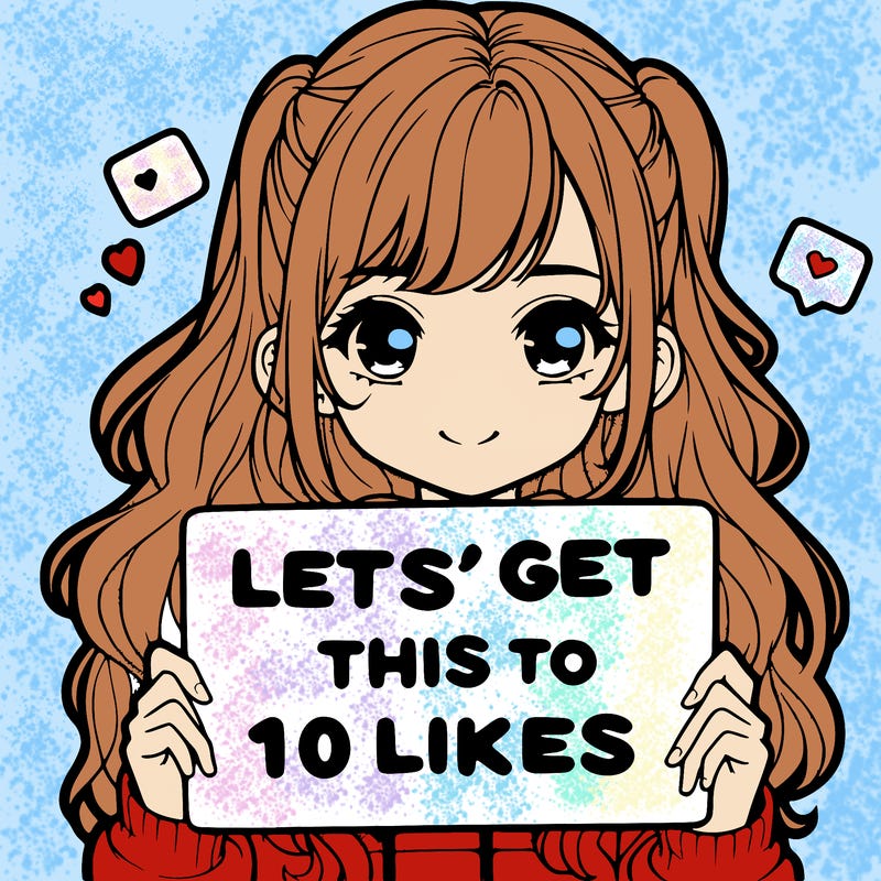 girl holding up sign that says let’s get this to 10 likes realistic