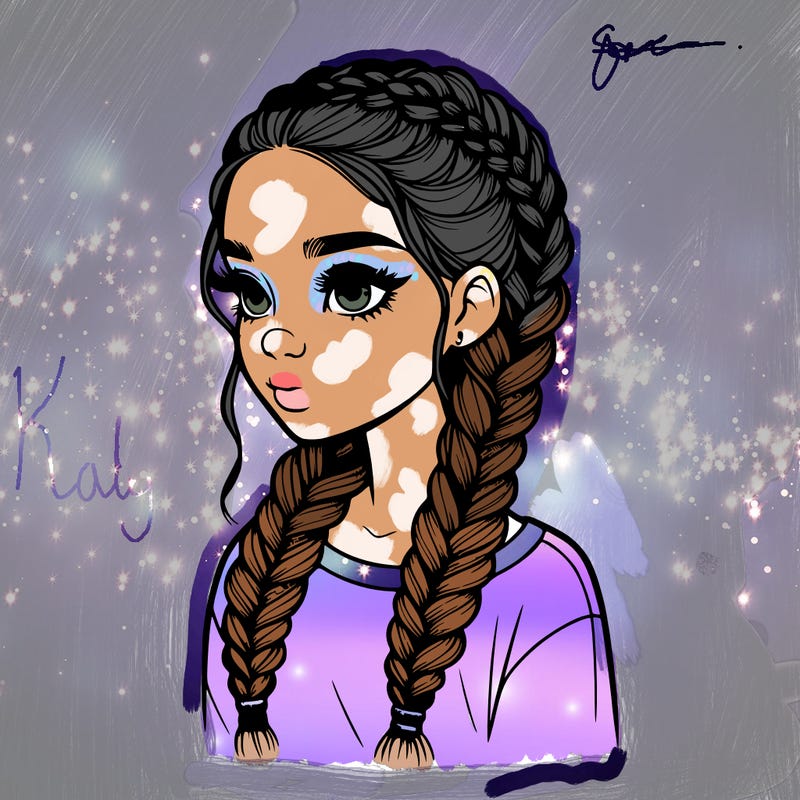 realistic girl with braids