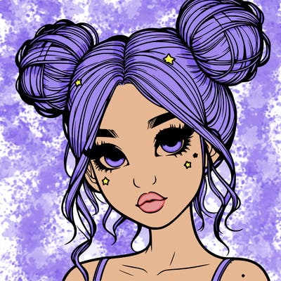 realistic girl with space buns