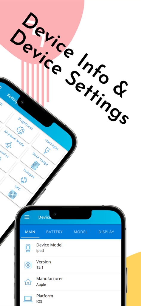 Metal Detector & Gold Finder - Interface of the Metal Detector app displaying device information and system settings shortcuts