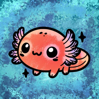 cute easy baby axolotl