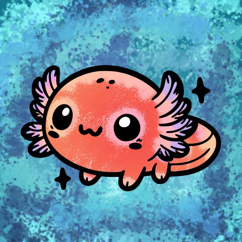 cute easy baby axolotl