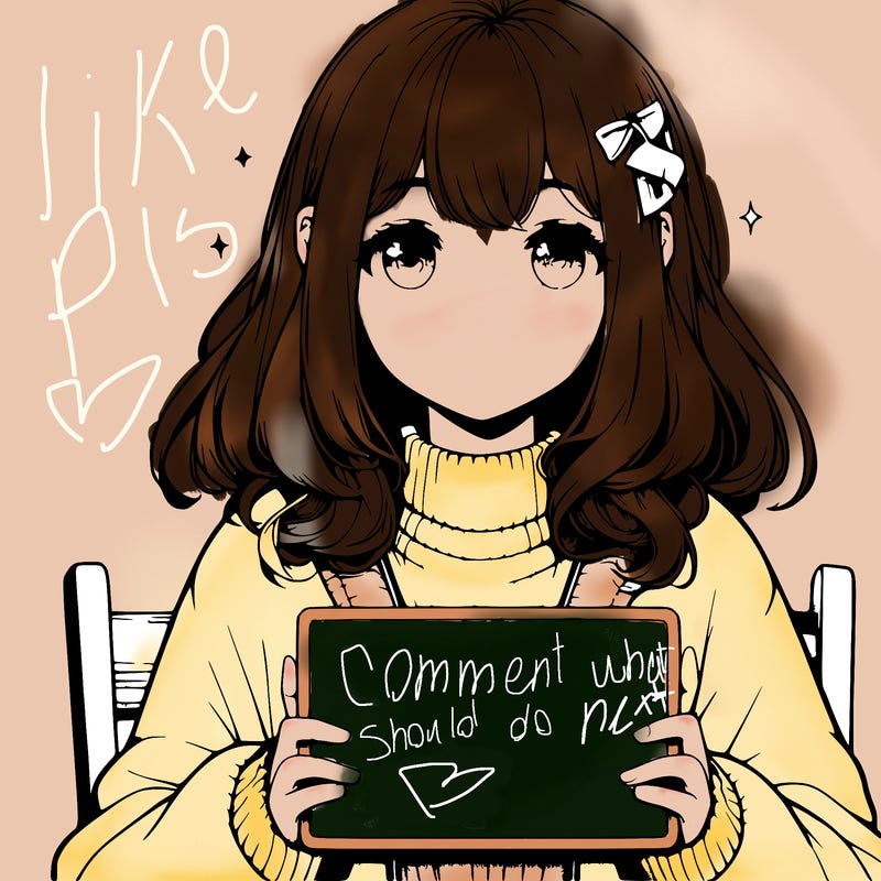 realistic pretty anime girl holding blank sign