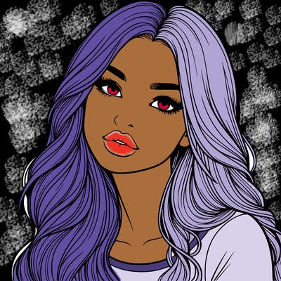 realistic girl with hair on her hair and lips