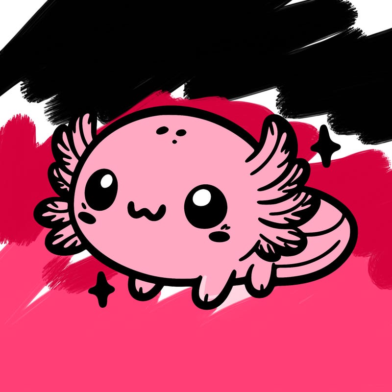 cute easy baby axolotl