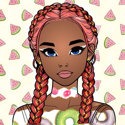 realistic girl with braids