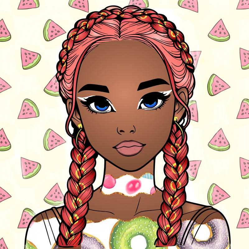 realistic girl with braids