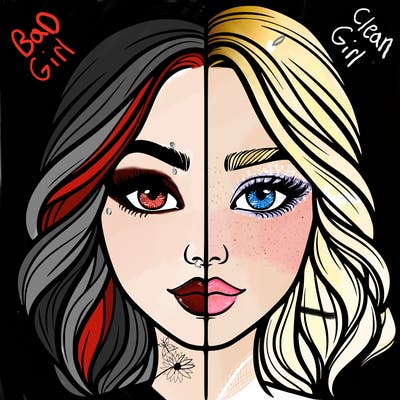 realistic girl split half