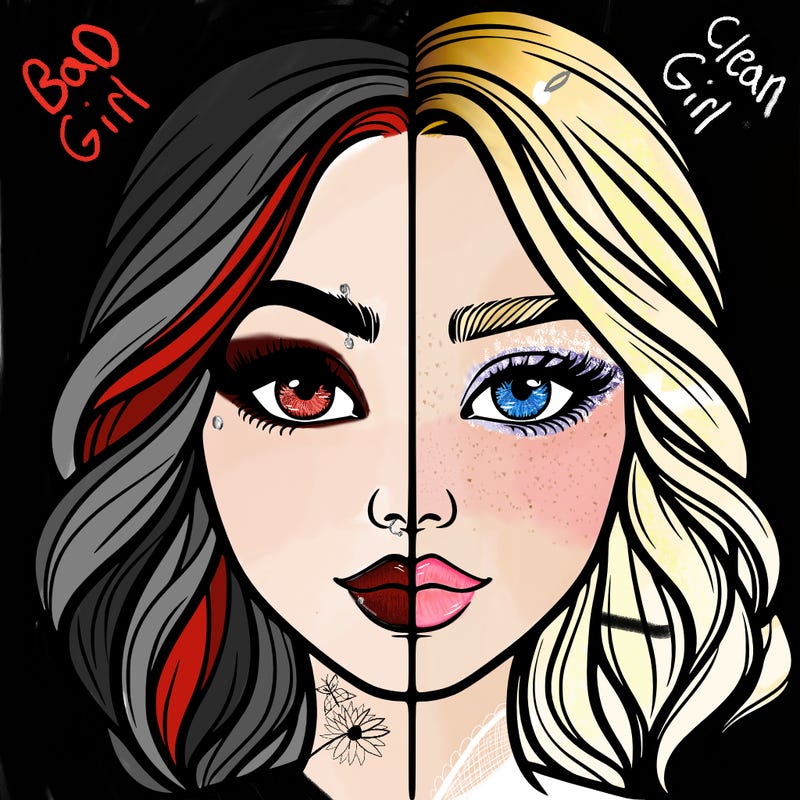 realistic girl split half