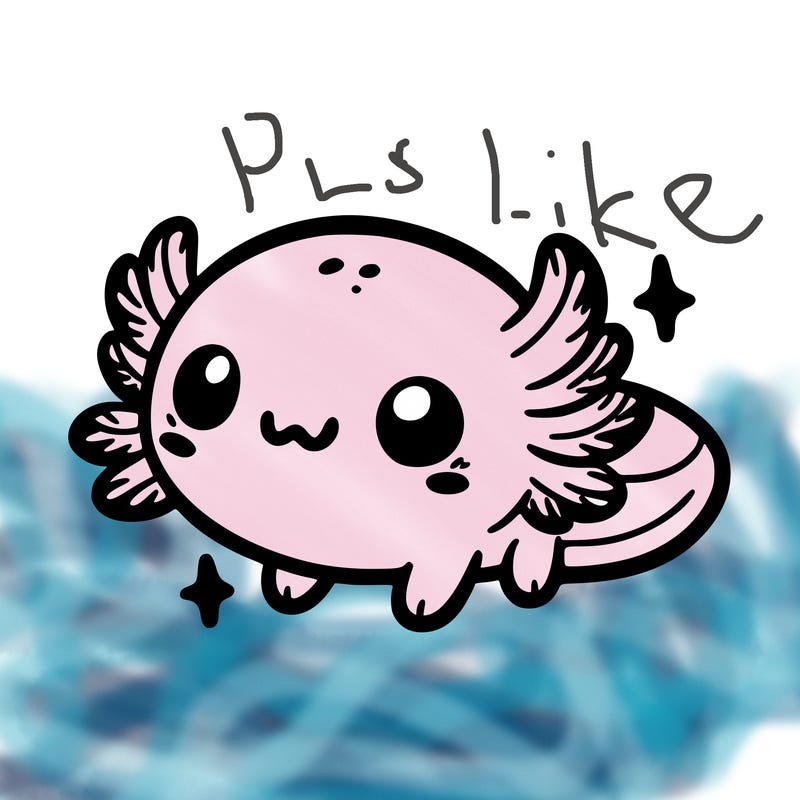 cute easy baby axolotl