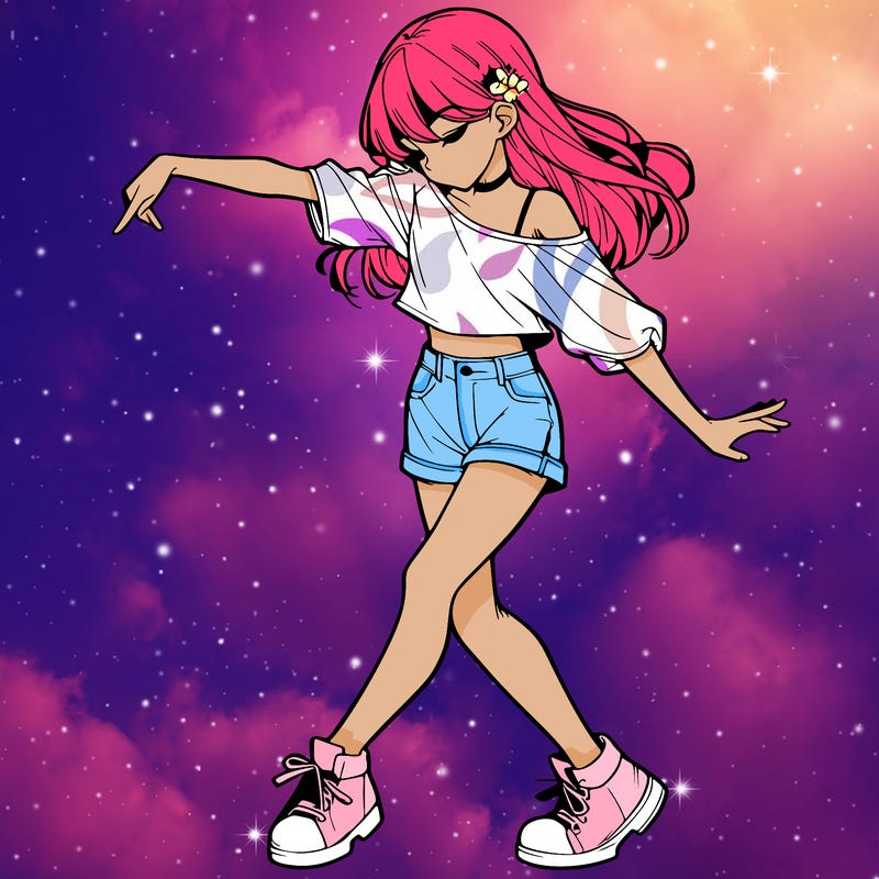 realistic girl danceing